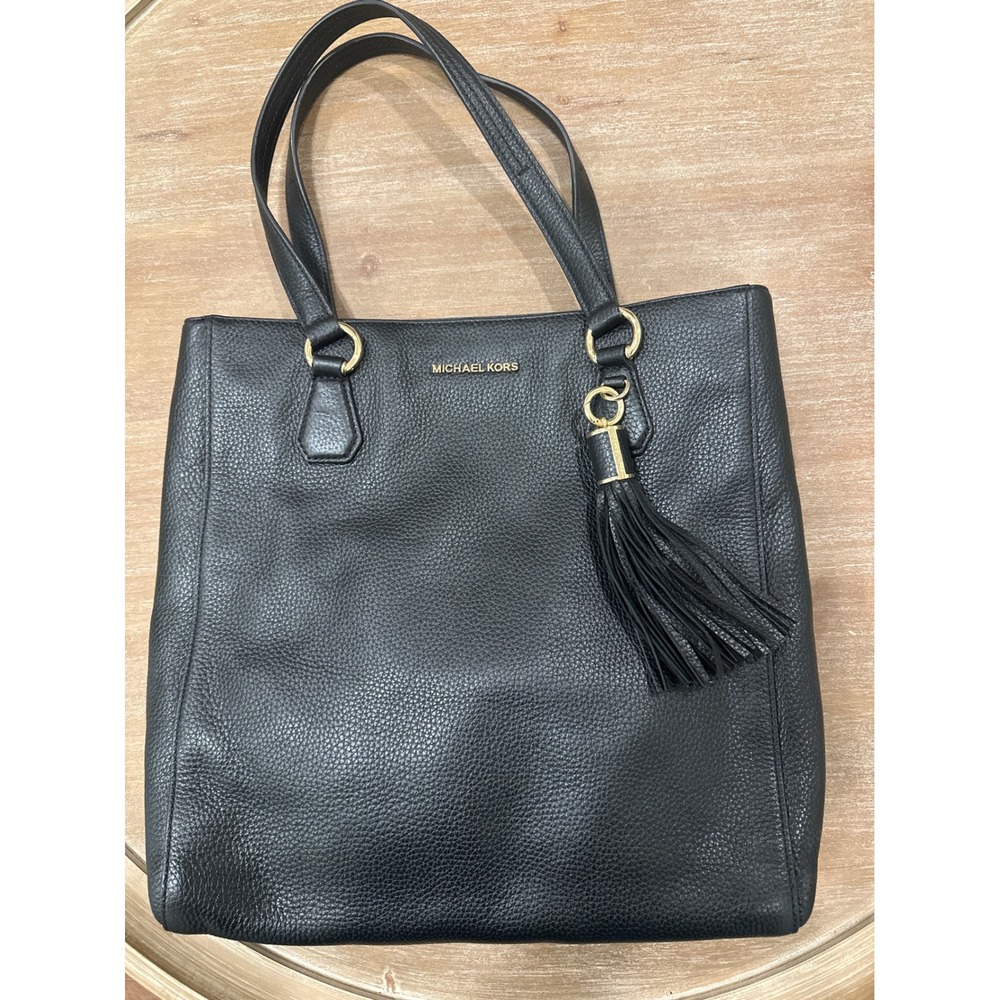 Michael Kors Bedford Black Leather Item Tote Bag 35S7GBFT2L NWT